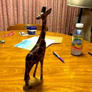 Wooden Giraffe Statue